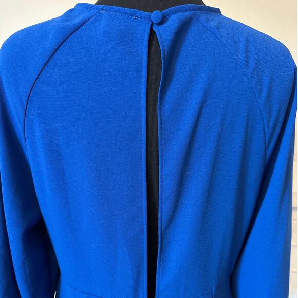 Topshop Mini Dress Knot Front Shift Dress Royal Blue Keyhole Sz 8 Party Romantic - Picture 8 of 12